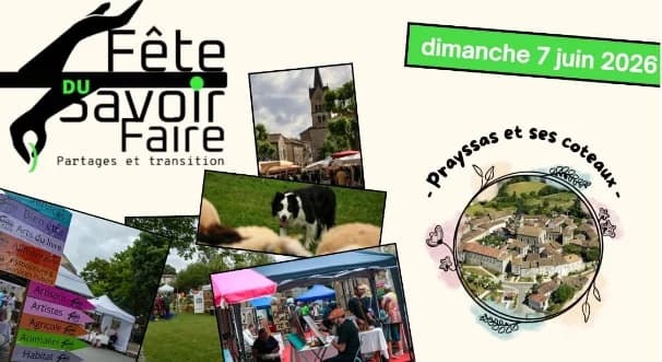 Affiche de la Fête du Savoir-Faire de Prayssas — édition du 7 juin 2026