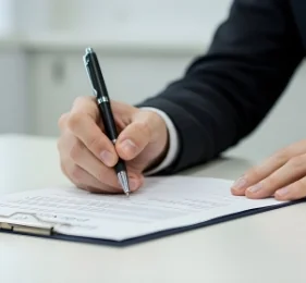 Personne signant un document officiel